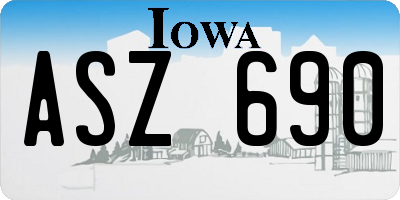 IA license plate ASZ690