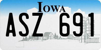 IA license plate ASZ691