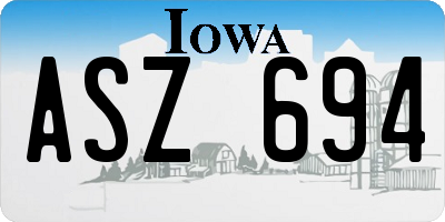 IA license plate ASZ694