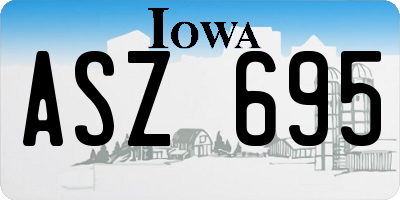 IA license plate ASZ695