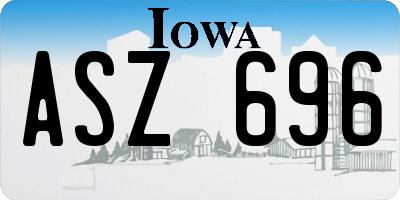 IA license plate ASZ696