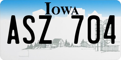 IA license plate ASZ704