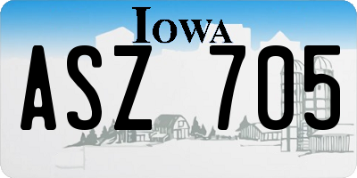 IA license plate ASZ705