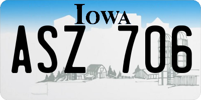 IA license plate ASZ706