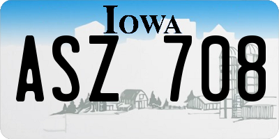 IA license plate ASZ708