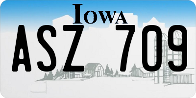 IA license plate ASZ709