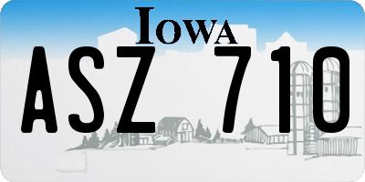 IA license plate ASZ710