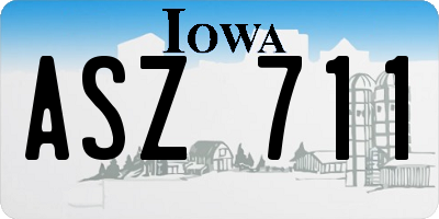 IA license plate ASZ711
