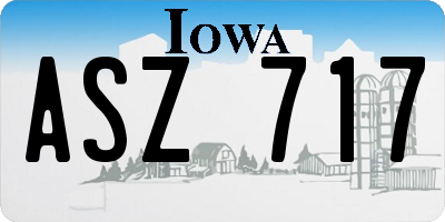 IA license plate ASZ717