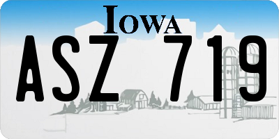 IA license plate ASZ719