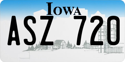 IA license plate ASZ720