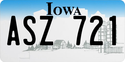 IA license plate ASZ721