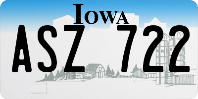 IA license plate ASZ722
