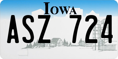 IA license plate ASZ724