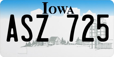 IA license plate ASZ725