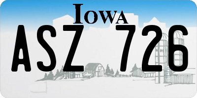 IA license plate ASZ726