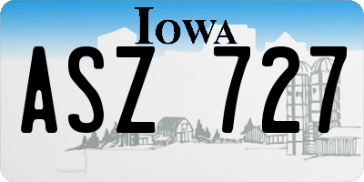 IA license plate ASZ727