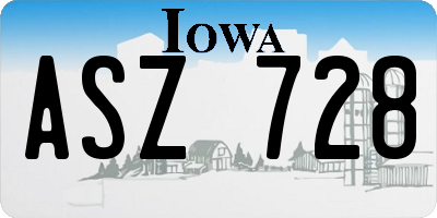 IA license plate ASZ728