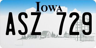 IA license plate ASZ729