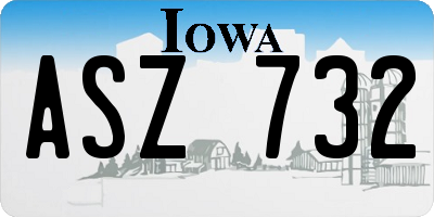 IA license plate ASZ732