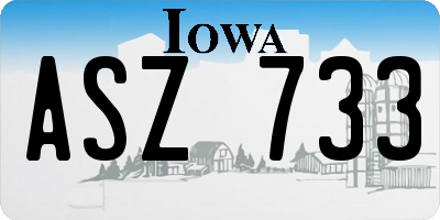 IA license plate ASZ733