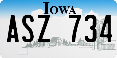 IA license plate ASZ734