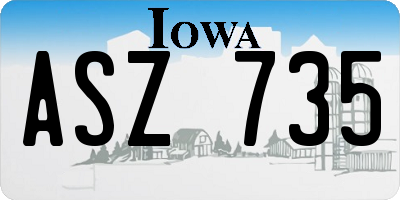 IA license plate ASZ735