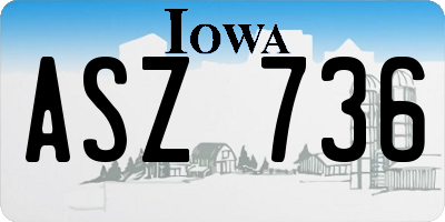 IA license plate ASZ736