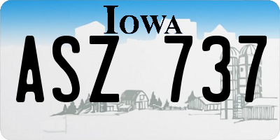 IA license plate ASZ737