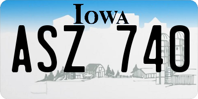 IA license plate ASZ740