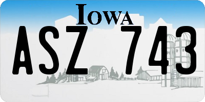 IA license plate ASZ743