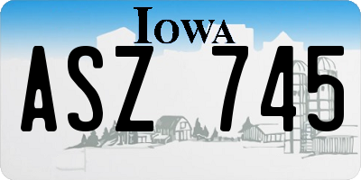 IA license plate ASZ745