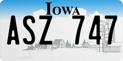IA license plate ASZ747