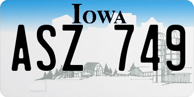 IA license plate ASZ749