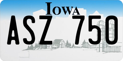 IA license plate ASZ750