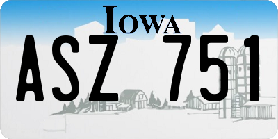 IA license plate ASZ751