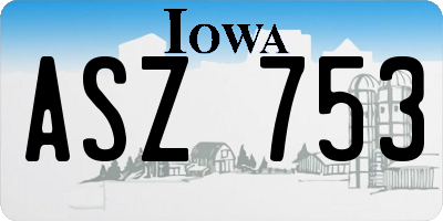 IA license plate ASZ753