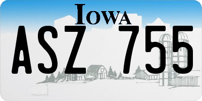 IA license plate ASZ755