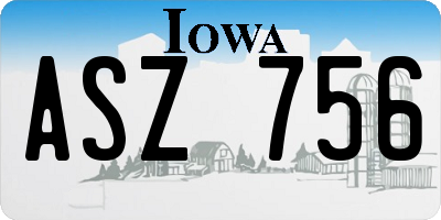 IA license plate ASZ756