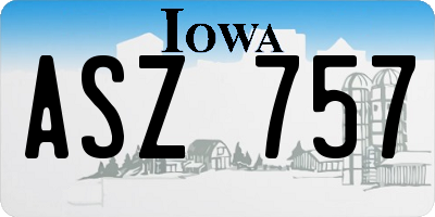 IA license plate ASZ757