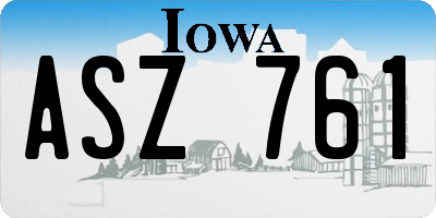 IA license plate ASZ761