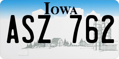 IA license plate ASZ762