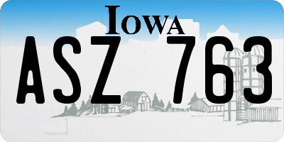 IA license plate ASZ763