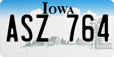 IA license plate ASZ764