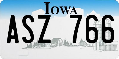IA license plate ASZ766