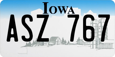 IA license plate ASZ767