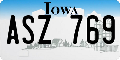 IA license plate ASZ769