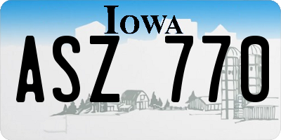 IA license plate ASZ770