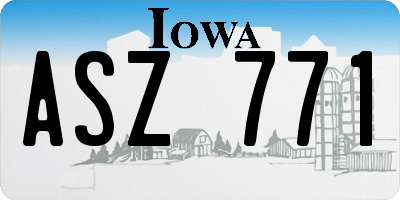 IA license plate ASZ771