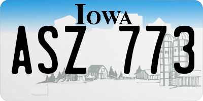 IA license plate ASZ773
